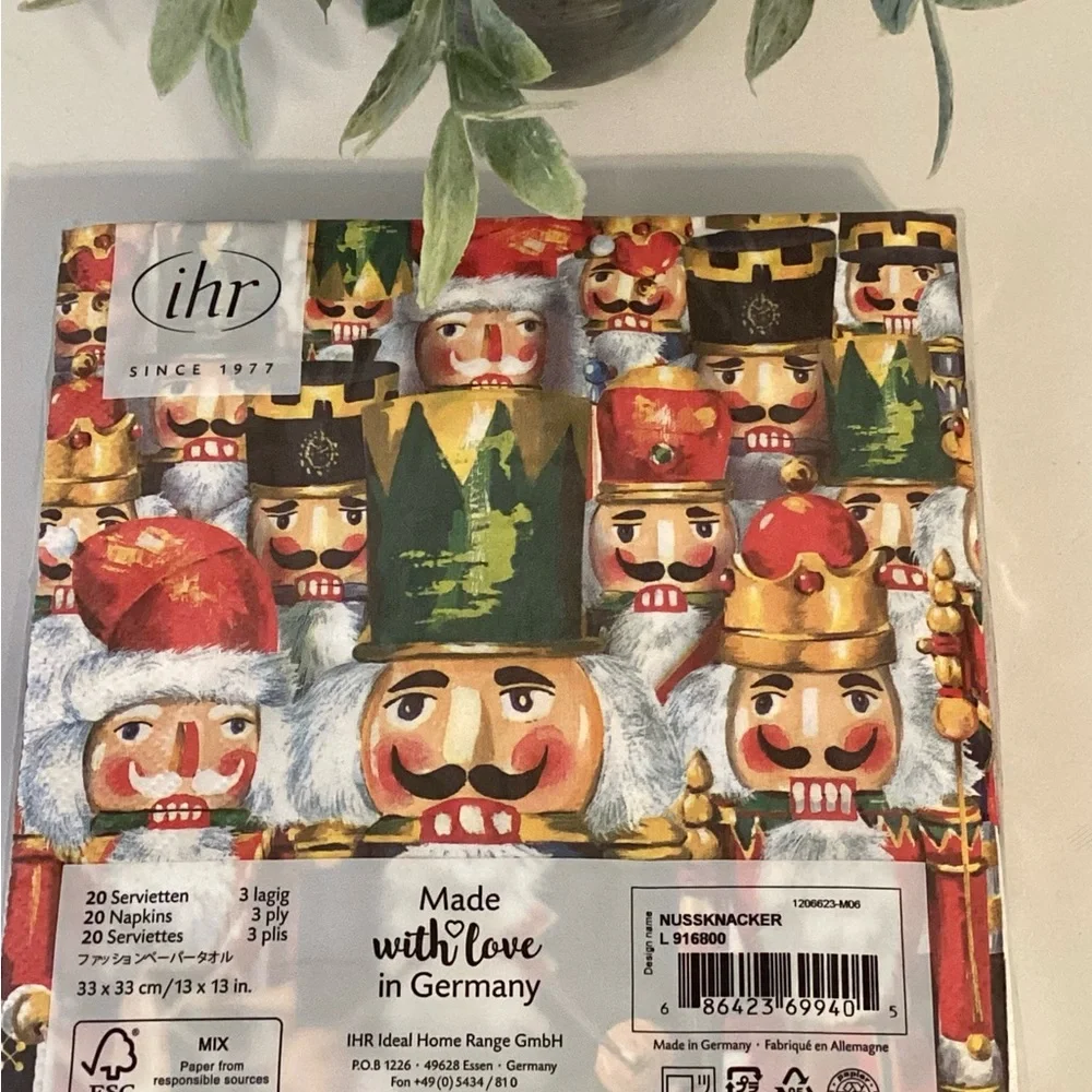 Nutcracker Themed Party Napkins Pack of 20 Festive Multicolor Design